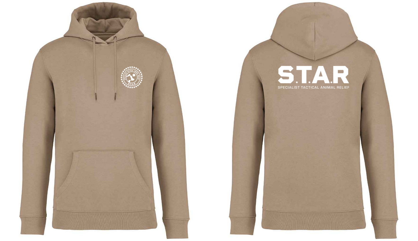 S.T.A.R Print and Logo Unisex Hoodie