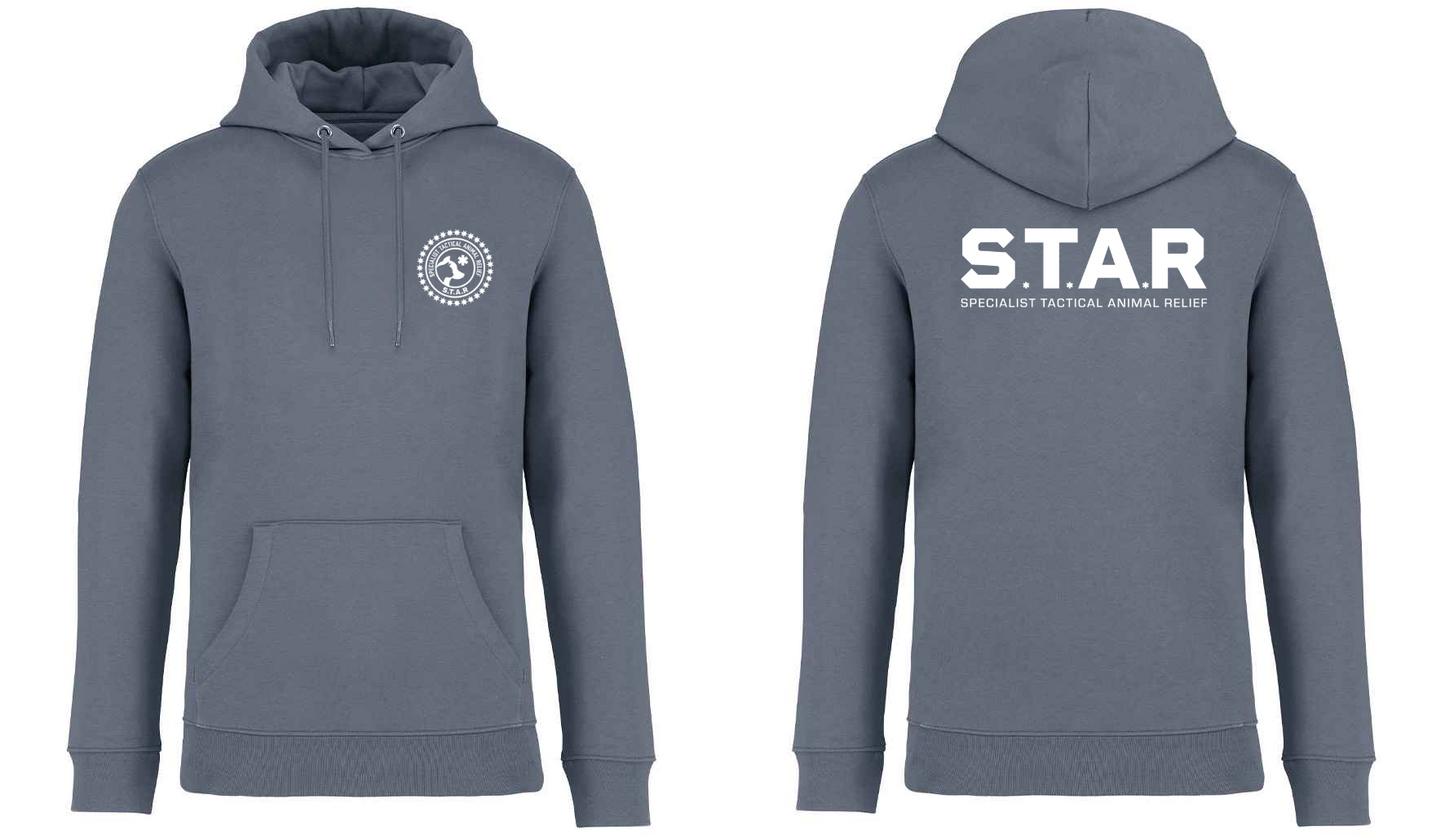 S.T.A.R Print and Logo Unisex Hoodie