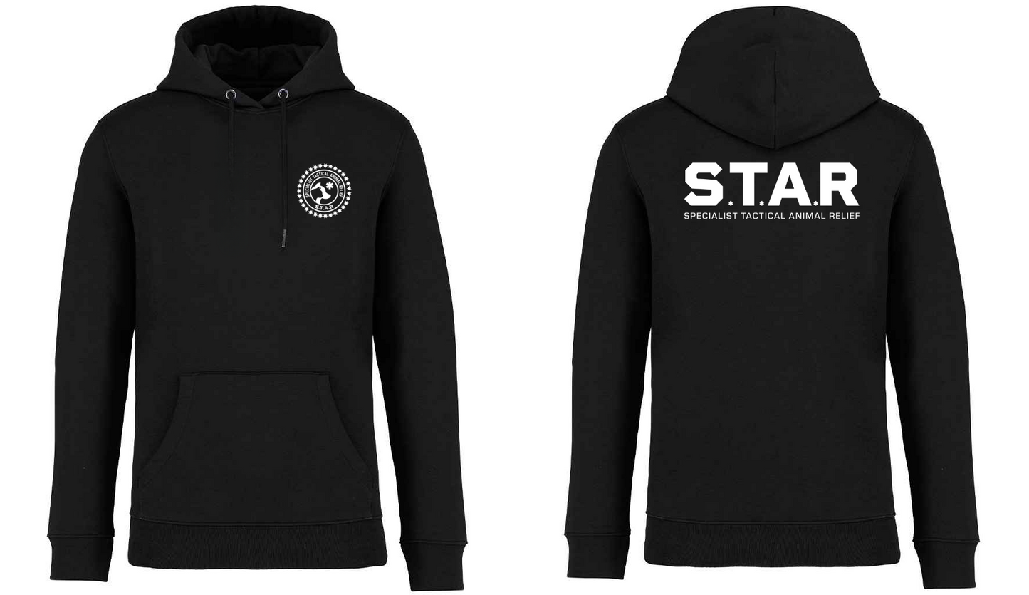 S.T.A.R Print and Logo Unisex Hoodie