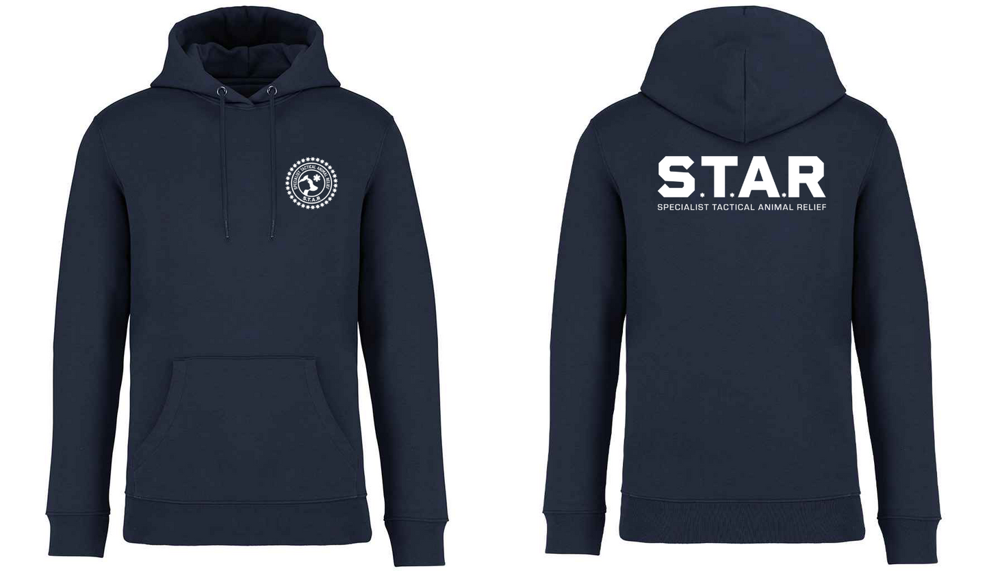 S.T.A.R Print and Logo Unisex Hoodie
