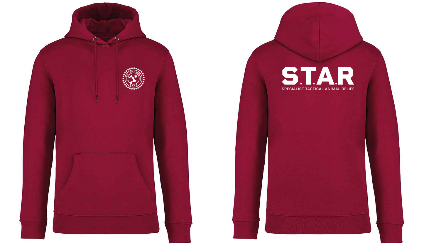 S.T.A.R Print and Logo Unisex Hoodie