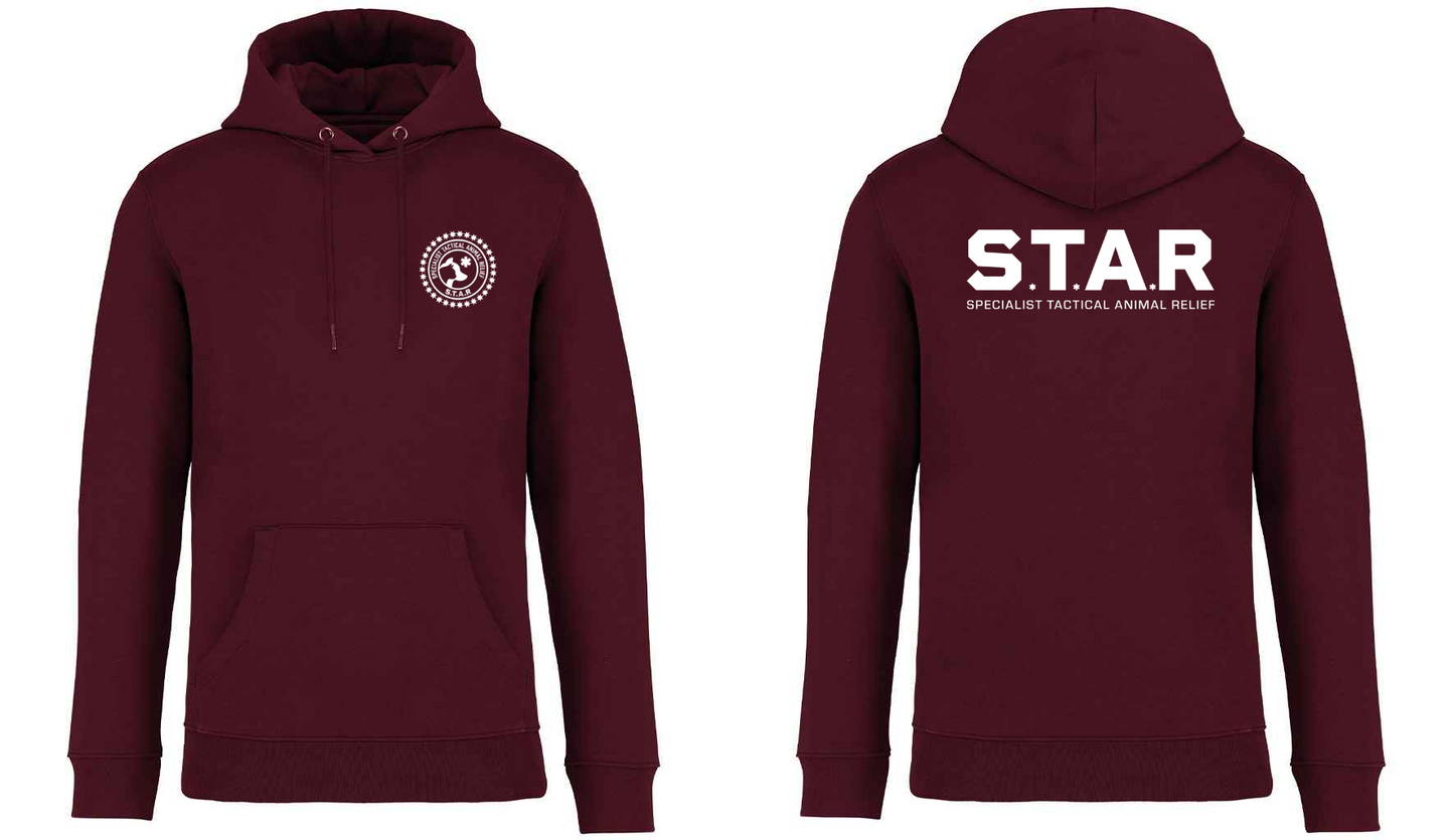 S.T.A.R Print and Logo Unisex Hoodie